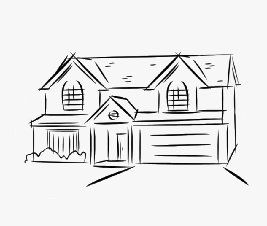 House Line Drawing Clip Art , White House Line Drawing - Drawing Of A House Simple, Transparent Clipart
