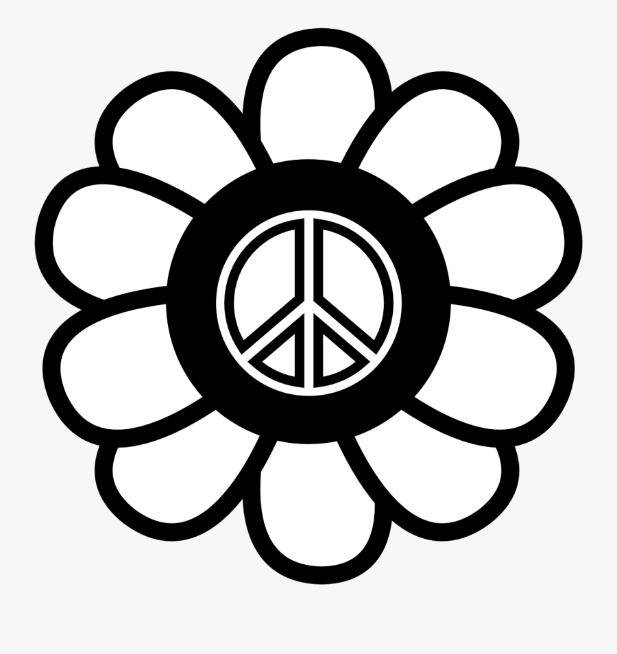 Peace Symbol Clipart Free Download Clip Art On - Easy Flowers Colouring Pages, Transparent Clipart