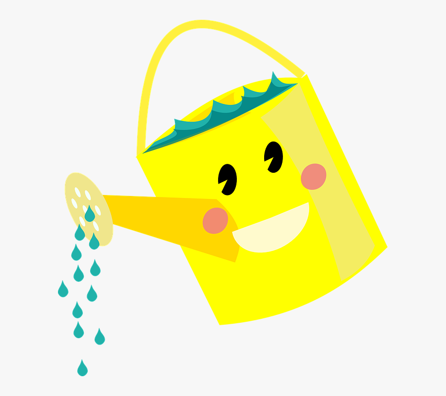 Watering, Can, Pot, Water, Pour, Garden, Smiling - Water Pouring In Garden, Transparent Clipart