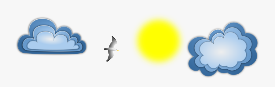 Seagull Banner Remix Clip Arts - Imagini Cu Nori Si Soare, Transparent Clipart