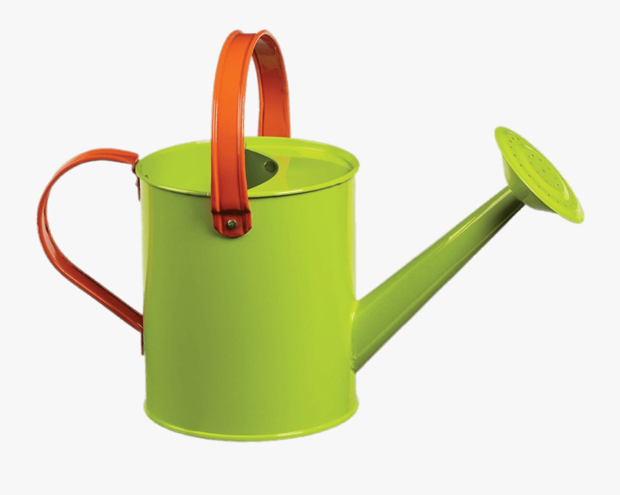 Small Green Watering Can With Red Handles - Transparent Background Watering Can Clipart, Transparent Clipart