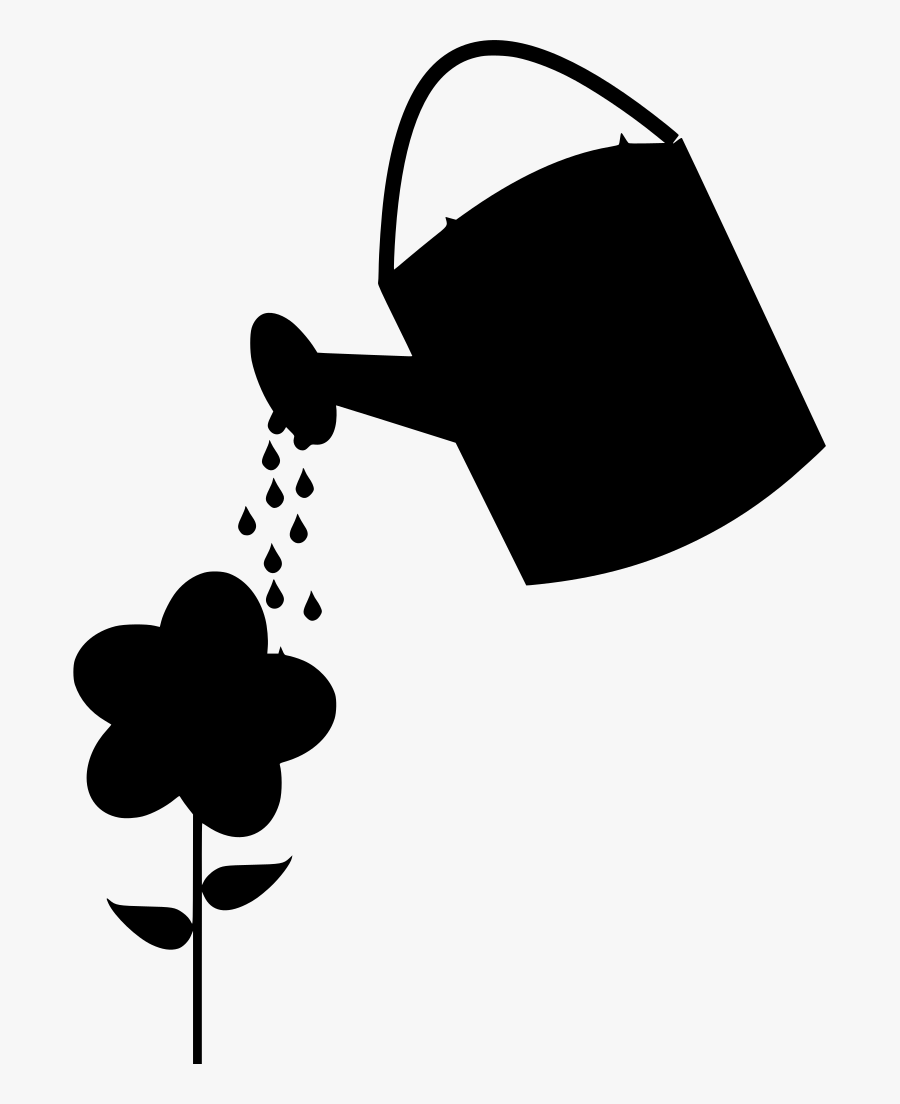 Watering Can Illustration Png Watering Flowers - Watering Can Silhouette Png, Transparent Clipart