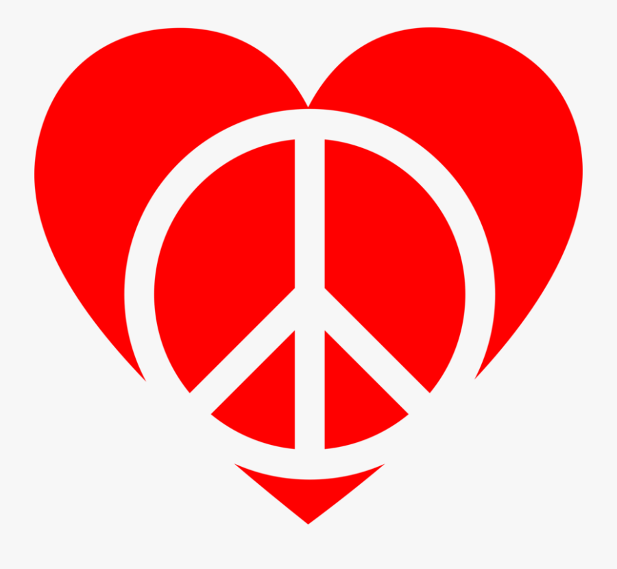 Clipart - Heart Peace Sign Png, Transparent Clipart