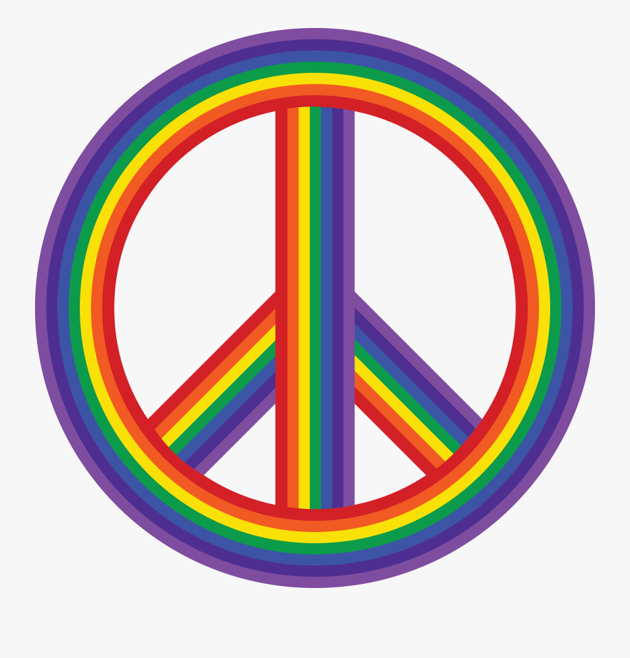 Free Clipart Of A Rainbow Peace Symbol - Peace Sign Transparent Background, Transparent Clipart