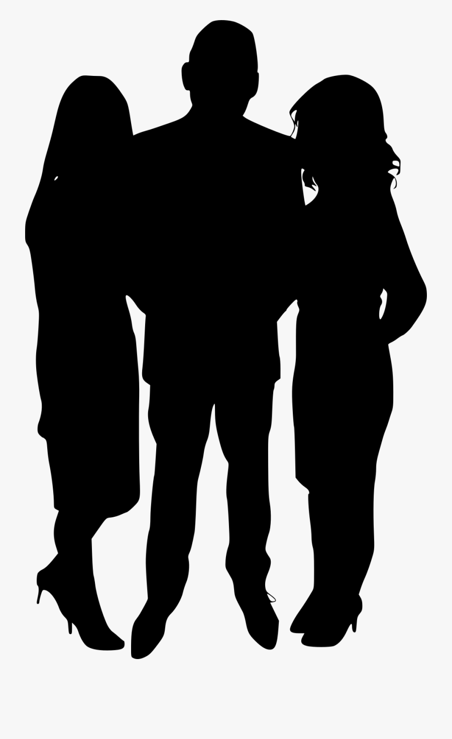 Group Posing Silhouette, Transparent Clipart