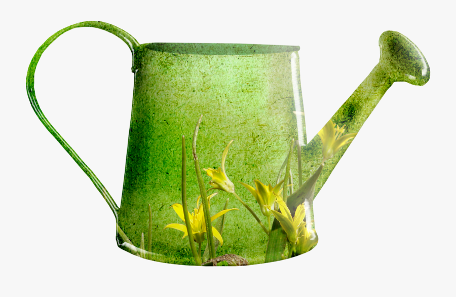 Garden Flower Clip Art - Watering Can Watercolor Png, Transparent Clipart