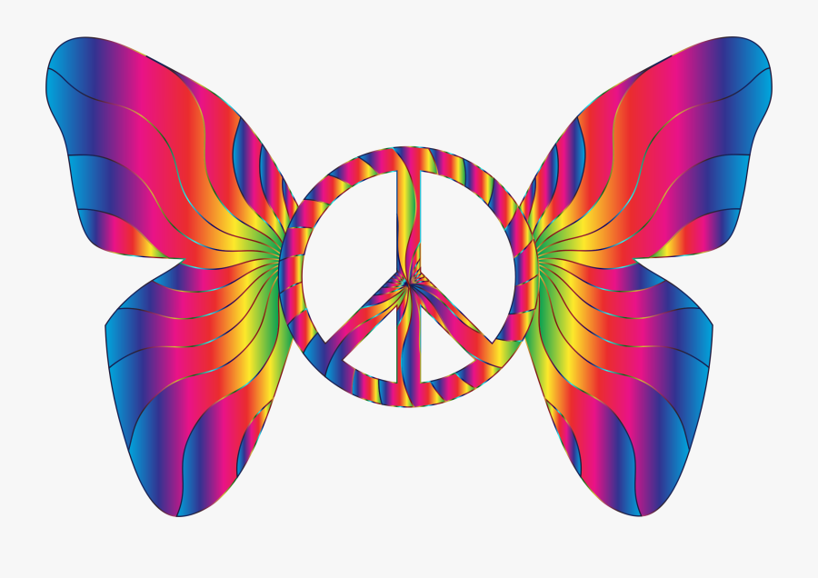 Clipart - Butterfly Peace Symbol, Transparent Clipart