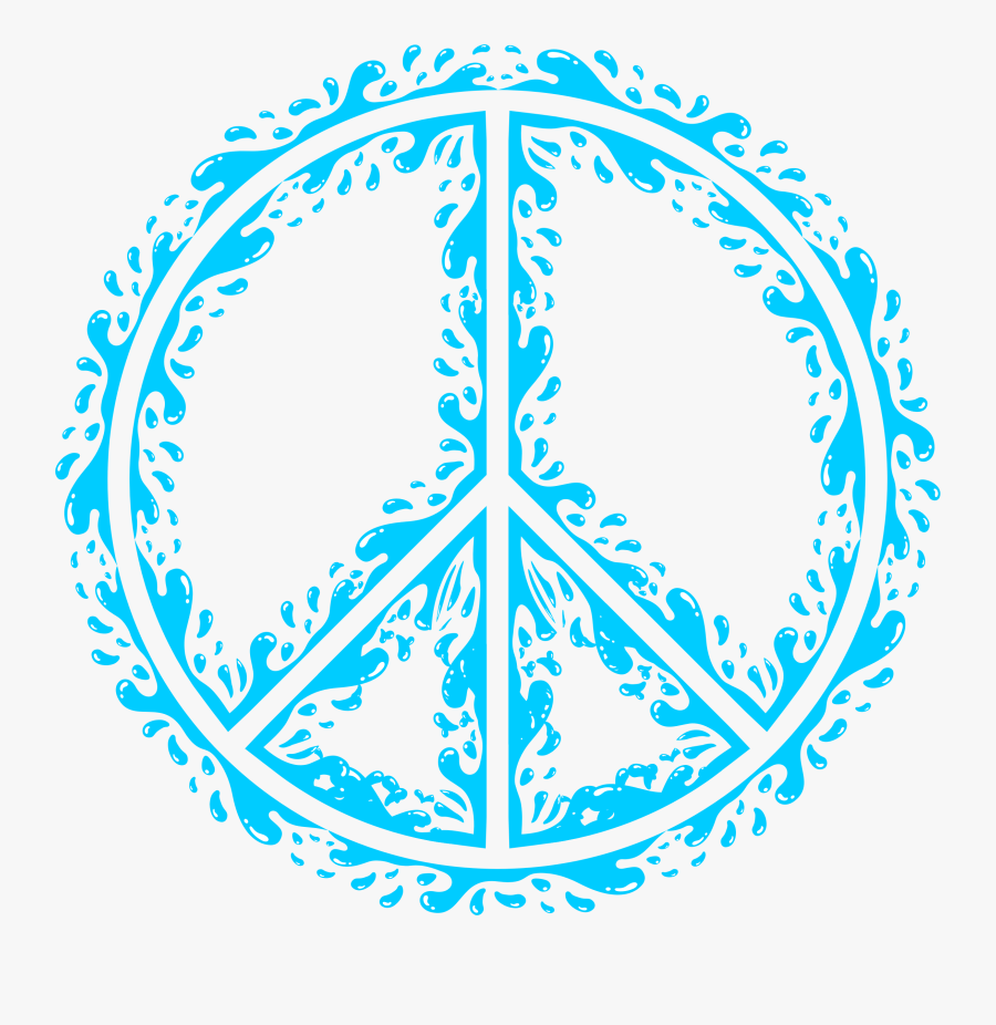 Transparent Png Peace Sign - Aqua Peace Sign Png, Transparent Clipart