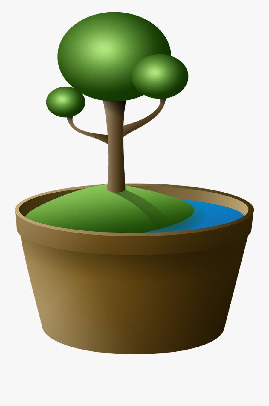 Tree In Pot Clipart - Png ภาพ ต้นไม้ การ์ตูน, Transparent Clipart