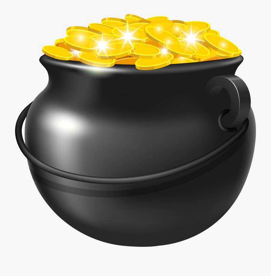 Black Pot Of Gold Png Clipart Image, Transparent Clipart