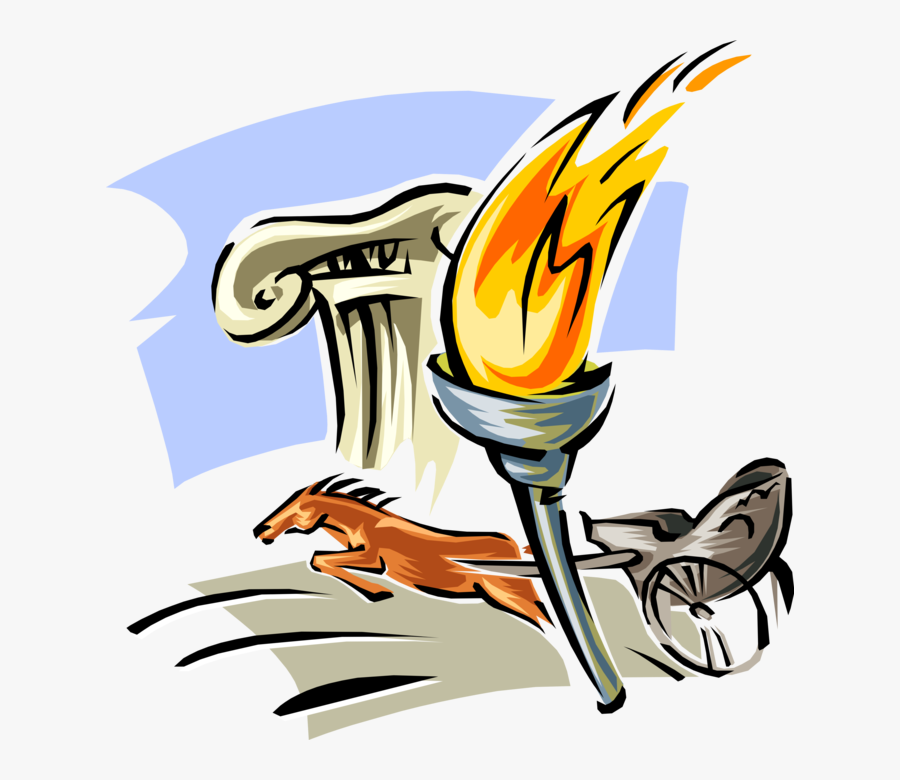 Transparent Torch Clipart - Ancient Greece Olympics Clipart, Transparent Clipart