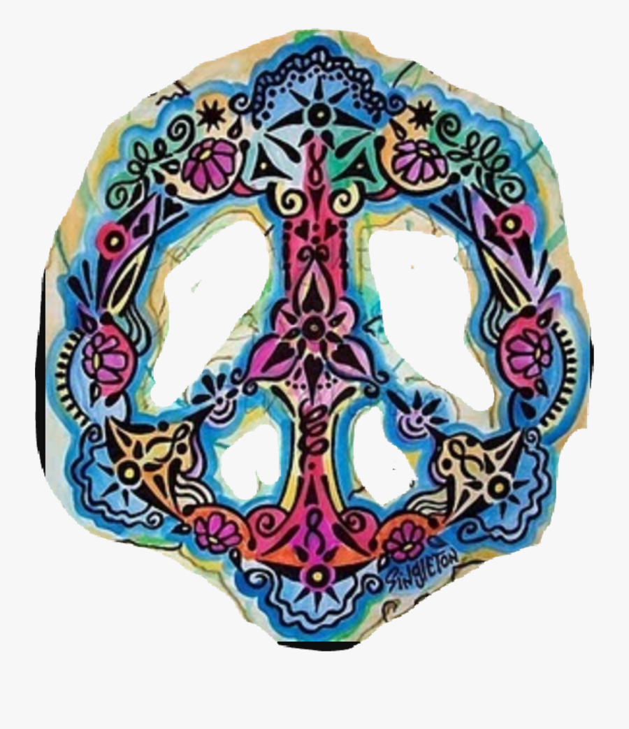 Peace Hippie Love Boho Bohemianfree - Hippie Art, Transparent Clipart