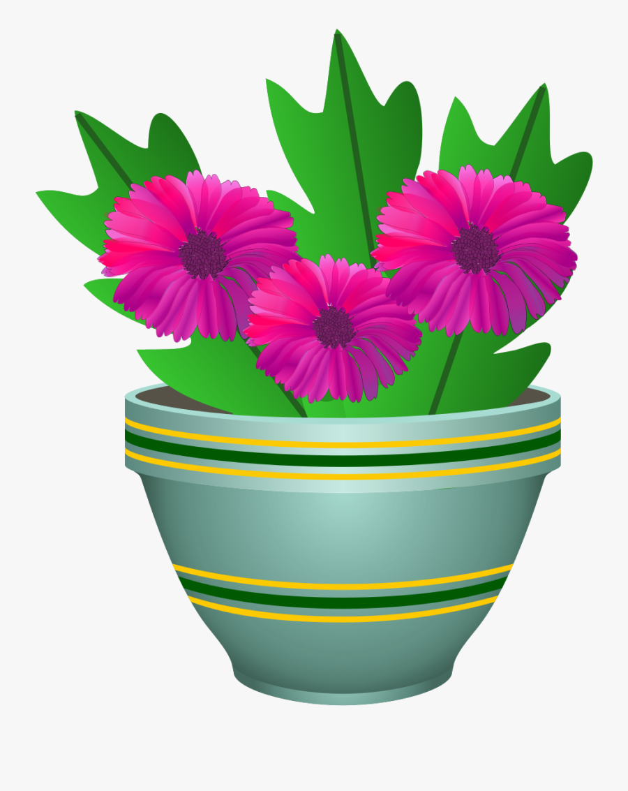 Flower Pot Clipart - Flower In Pot Clipart Png, Transparent Clipart