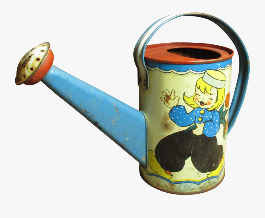 Charming Old Vintage Small Child"s Watering Can W - Cartoon, Transparent Clipart