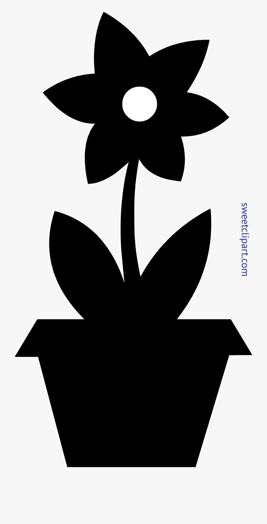 Transparent Smelling Clipart - Flower Pot Silhouette Clipart, Transparent Clipart