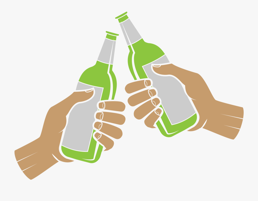 Graphic Black And White Library Beer Bottle Computer - Beer Bottles Cheers Clipart Free, Transparent Clipart
