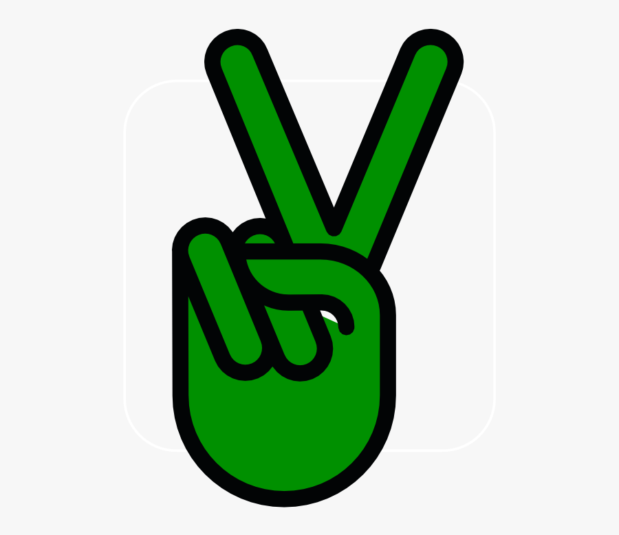 Peace Sign Clipart Green Peace - Green Victory Sign Hand, Transparent Clipart