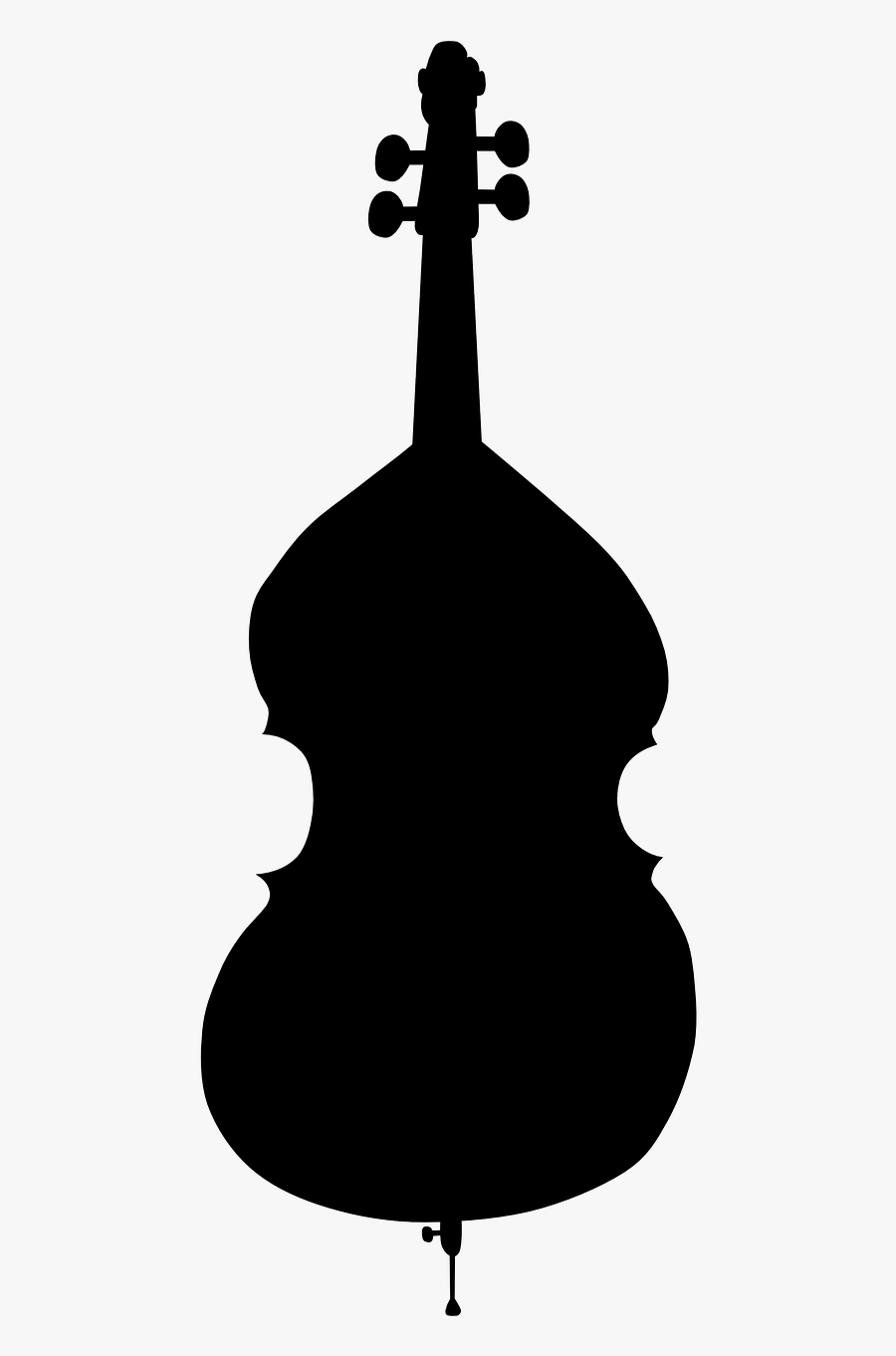 Stand Up Bass Clipart - Bass Instrument Silhouette, Transparent Clipart