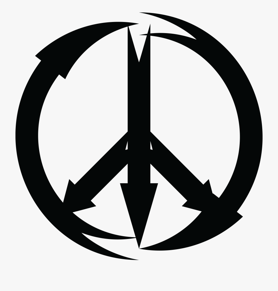 Free Clipart Of A Black And White Arrow Peace Symbol - Peace Sign Png, Transparent Clipart