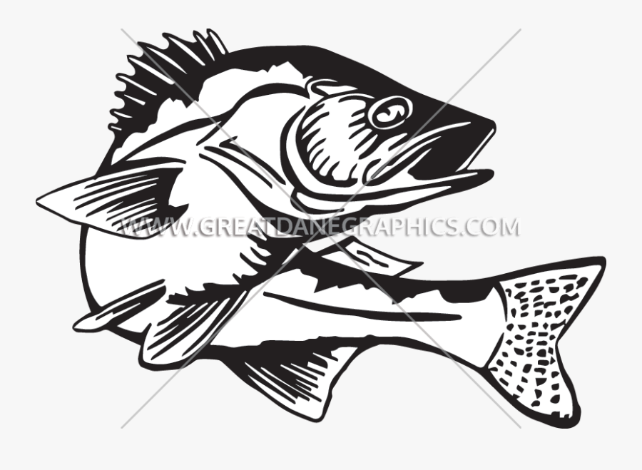 Walleye Clipart Png Transparent Library - Fishing Clipart Black And White Free, Transparent Clipart