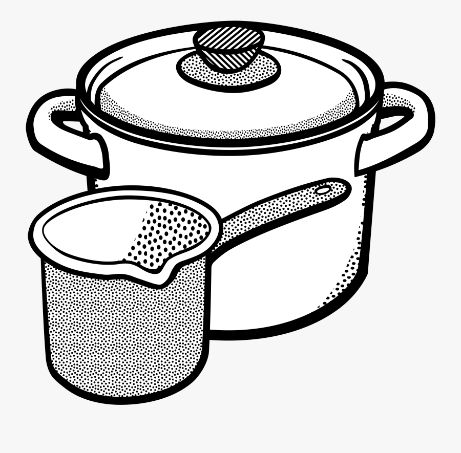 Jpg Black And White Pots Lineart Big Image Png Cooking Pot