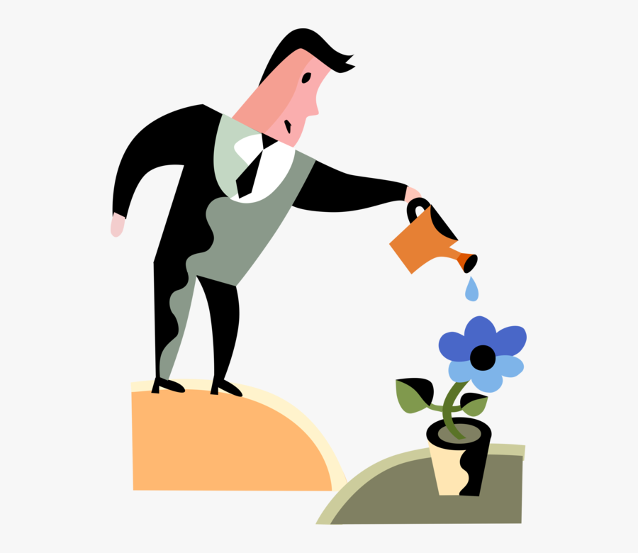 Entrepreneur Gardener Nurtures Image - Cartoon, Transparent Clipart