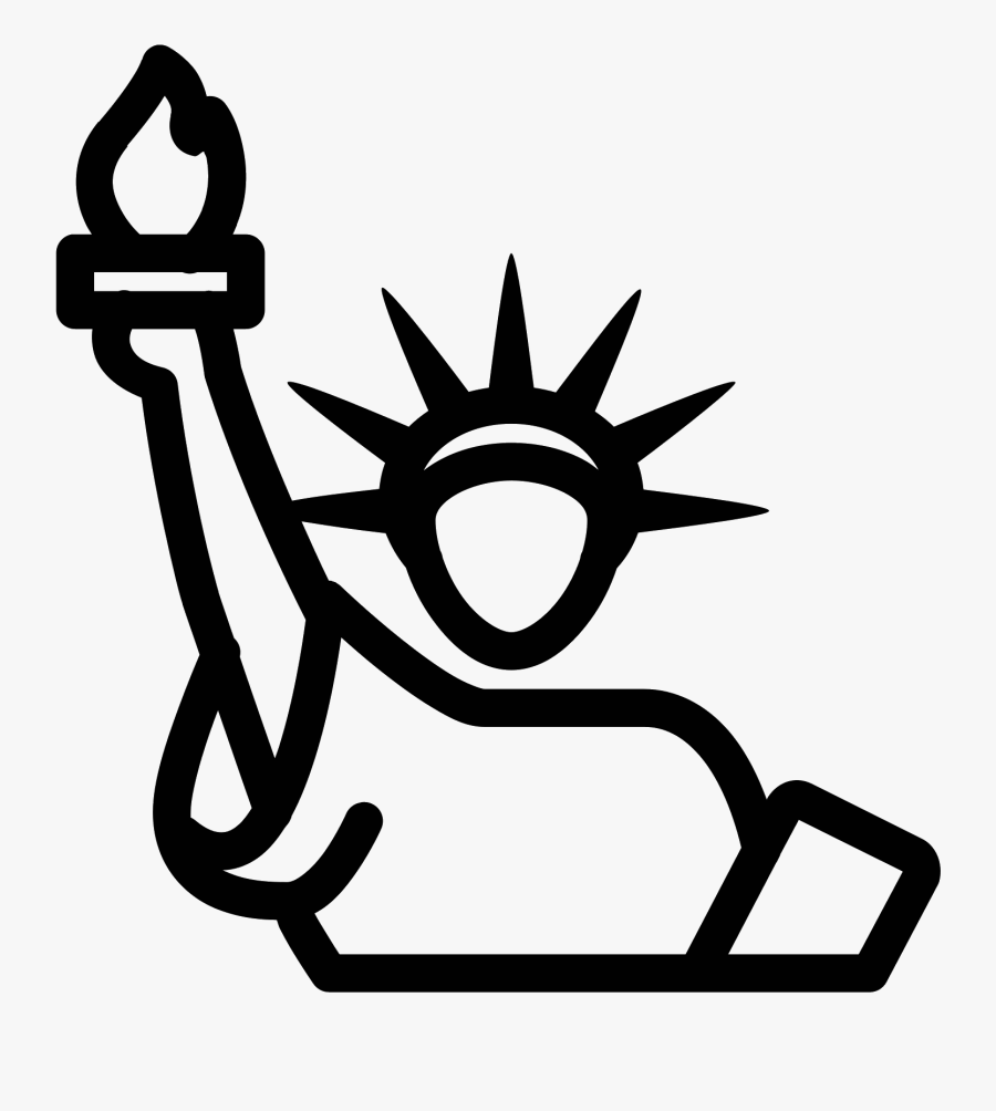 Statue Of Liberty Clipart Torch - Statue Of Liberty Line Icon, Transparent Clipart