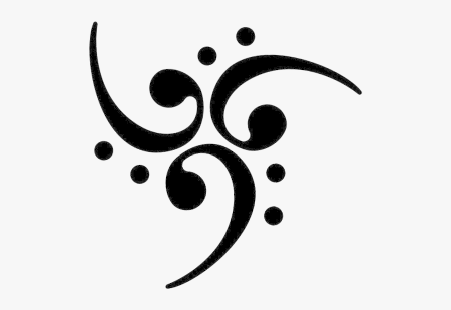 Bass Clef 666 By Xxx515xxx On - Triple Bass Clef Tattoo, Transparent Clipart
