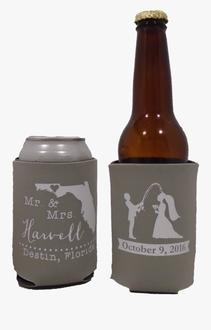 Transparent Wedding Koozie Clipart - Beer Bottle, Transparent Clipart