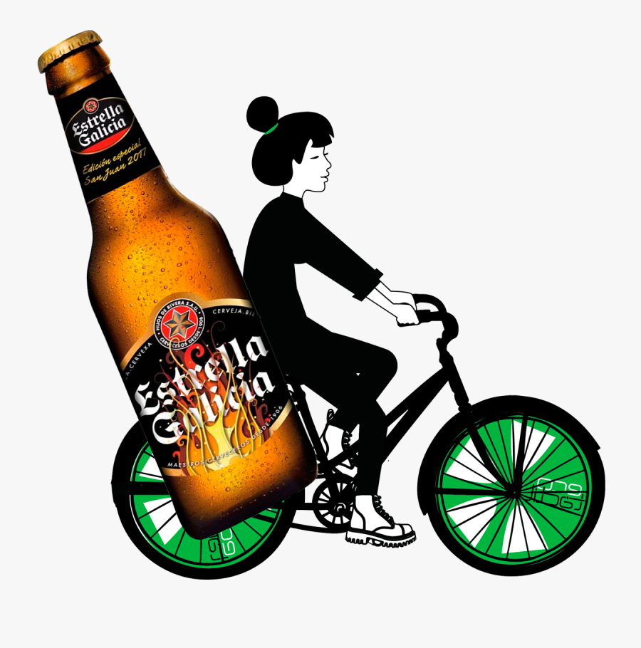 Transparent Montar En Bicicleta Clipart - Beer Bottle, Transparent Clipart