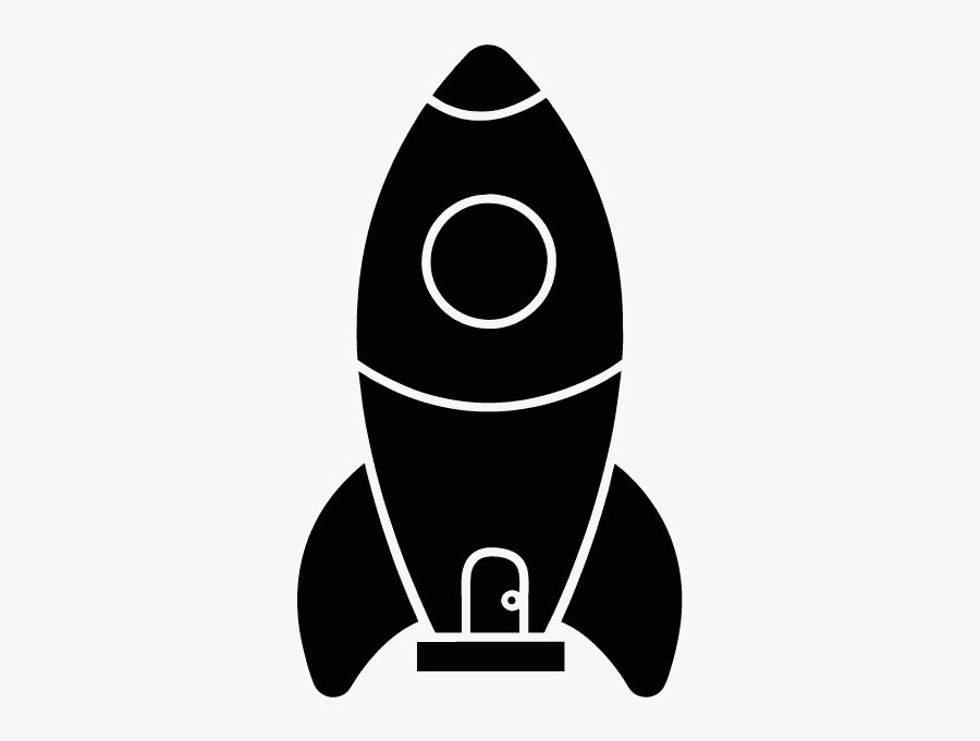 Transparent Rocket Ship Black & White, Transparent Clipart