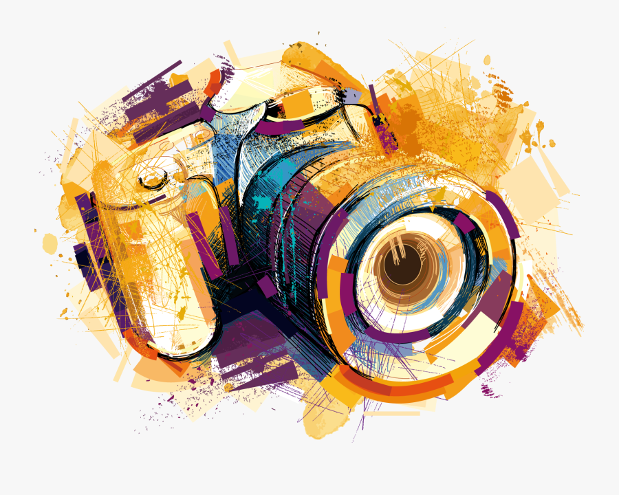 Camera Photography Watercolor Vector Effects Drawing - Transparent Camera Vector Png, Transparent Clipart