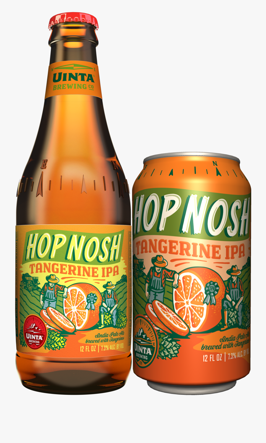Hop Nosh Tangerine Bottle Clipart , Png Download - Uinta Beers, Transparent Clipart