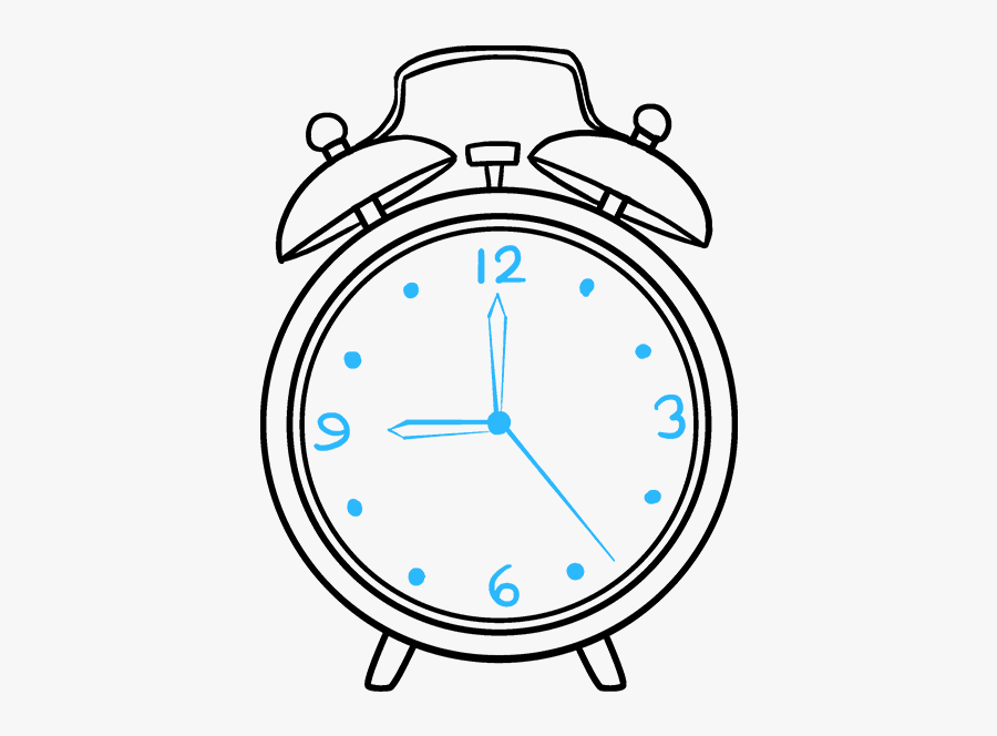How To Draw Alarm Clock Step - Easy To Draw Clock, Transparent Clipart