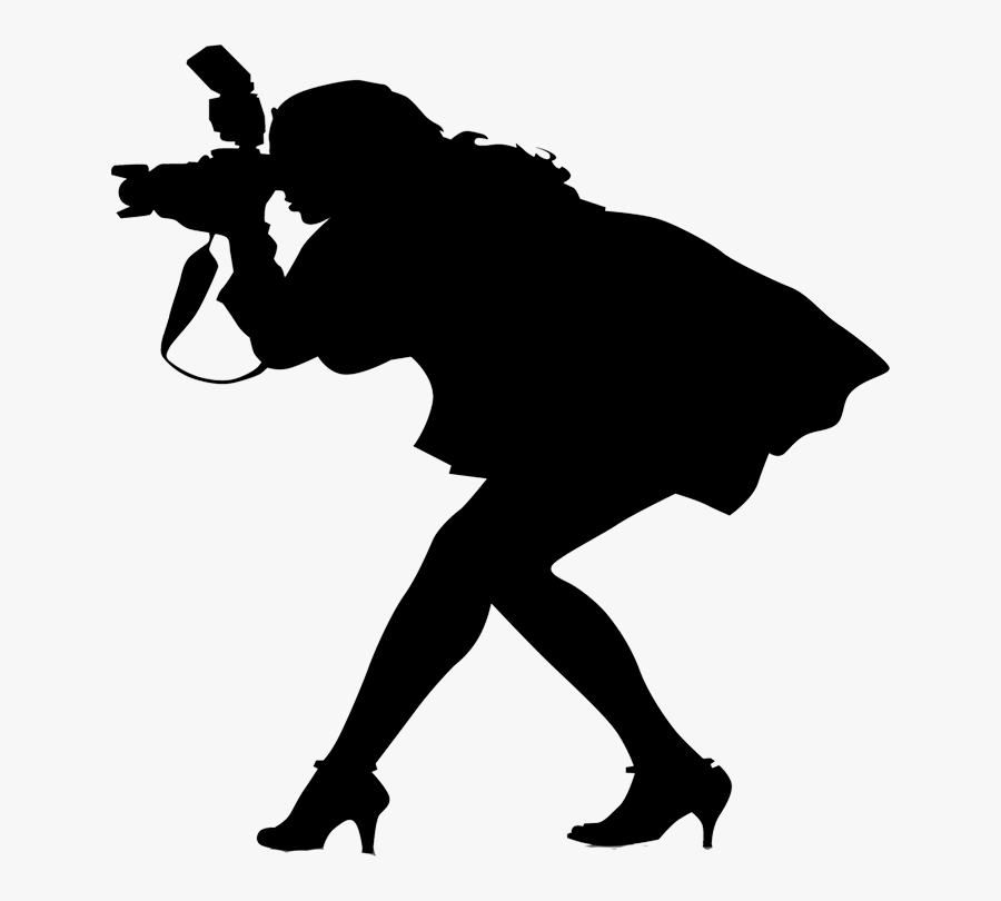 Wedding Photography Cliparts - Female Photographer Silhouette, Transparent Clipart