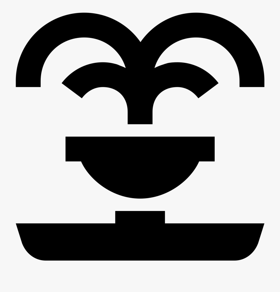 This Icon Is A Drawing Of A Fountain With A Big Bass - Png Icon Fountain, Transparent Clipart
