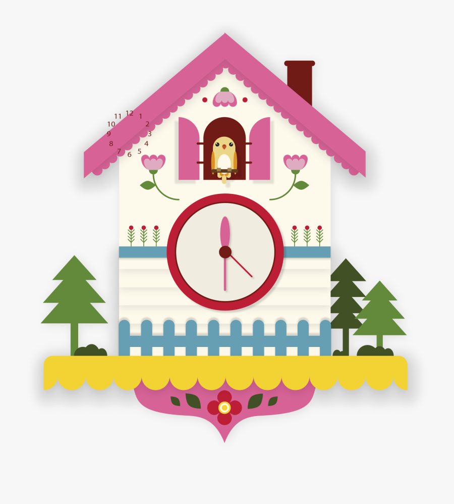 Cuckoo Clock Euclidean Vector Alarm Clock - Dibujos De Reloj Cucu, Transparent Clipart