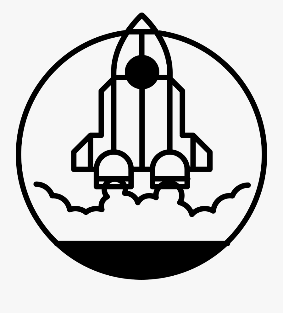 Rocket Ship Outline In Launching Position Svg Png Icon - Outline Rocket Ship Clipart, Transparent Clipart