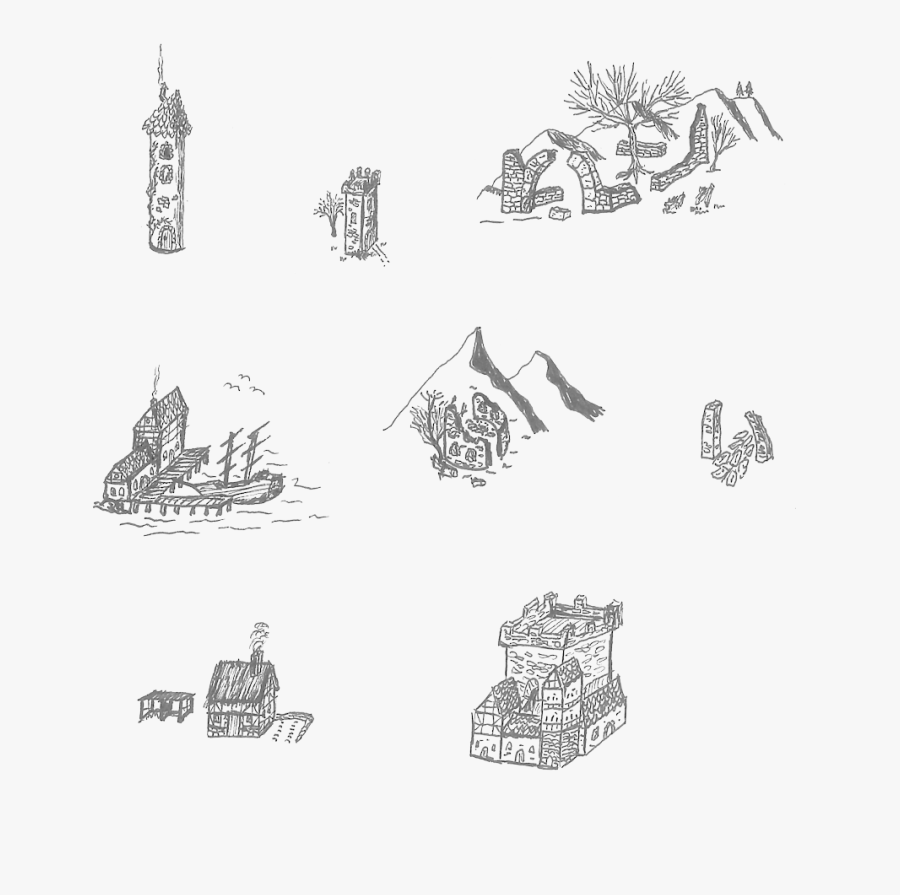 Clip Art Fantasy Map Mountains - Isometric Fantasy Map Elements, Transparent Clipart