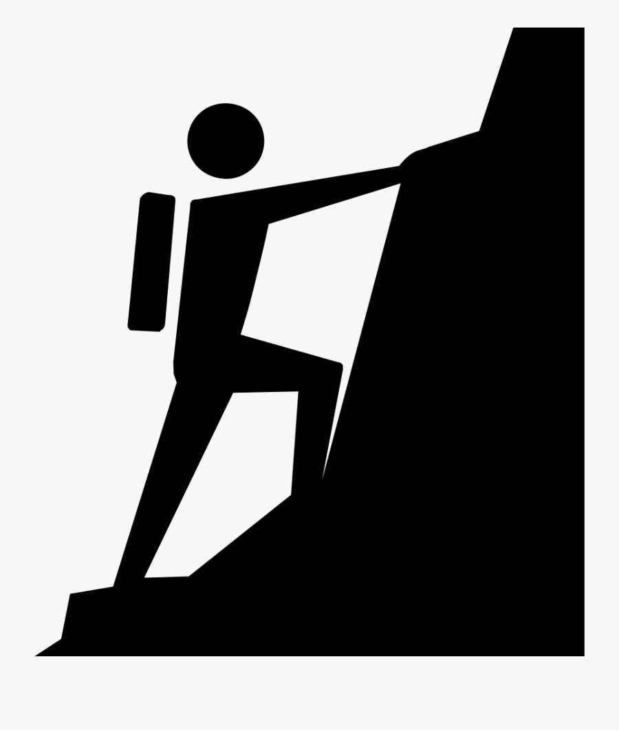 Transparent Climb Clipart - Climbing A Mountain Clipart, Transparent Clipart