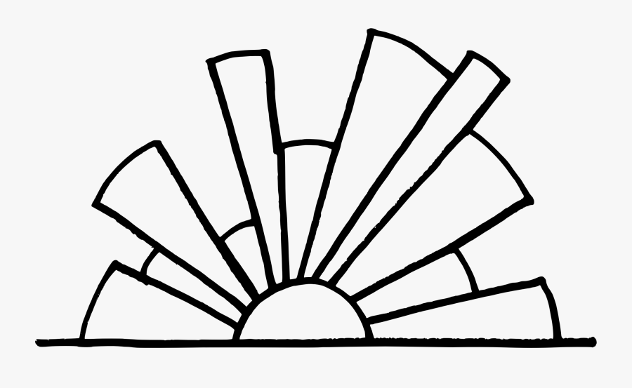 Sunset Clipart Black And White - Black And White Sunrise Clipart, Transparent Clipart