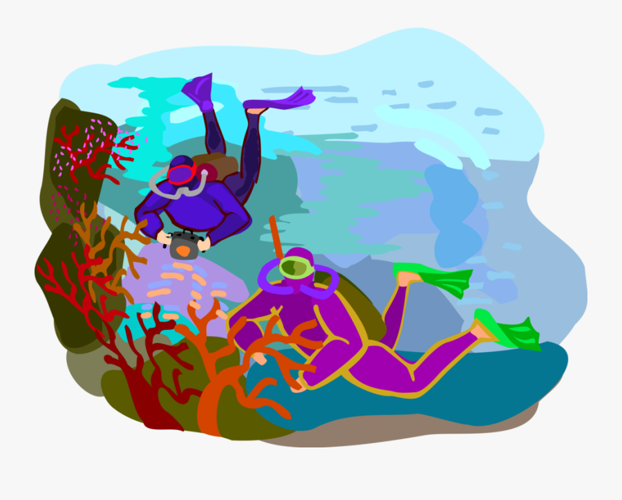 Clip Art Scuba Divers Explore Image - Atmospheric Pressure With Underwater Pressure, Transparent Clipart