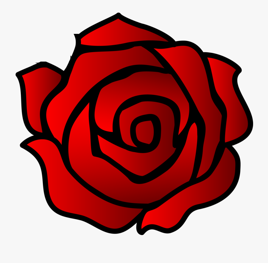 Flowers Rose Red Valentines Clip Art - Draw A Cartoon Rose, Transparent Clipart
