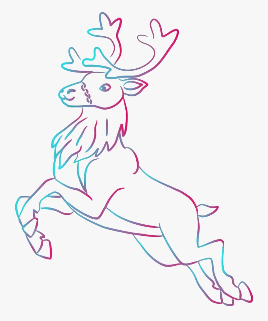 Reindeer - Santa Claus Deer Drawing, Transparent Clipart