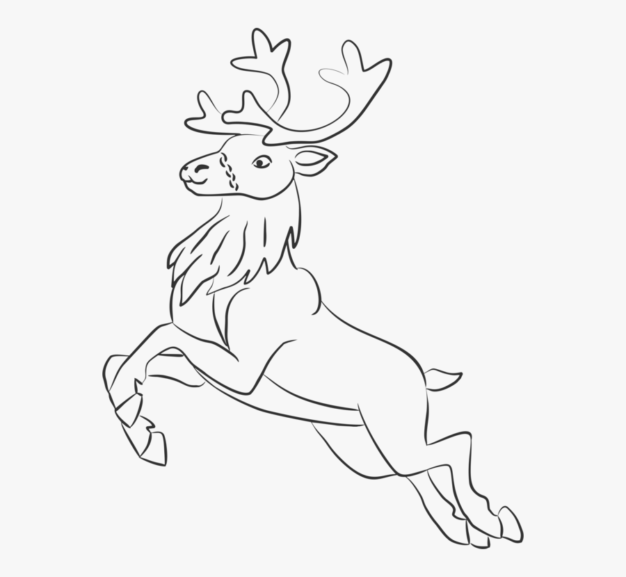 Drawing Santa Claus Reindeer, Transparent Clipart