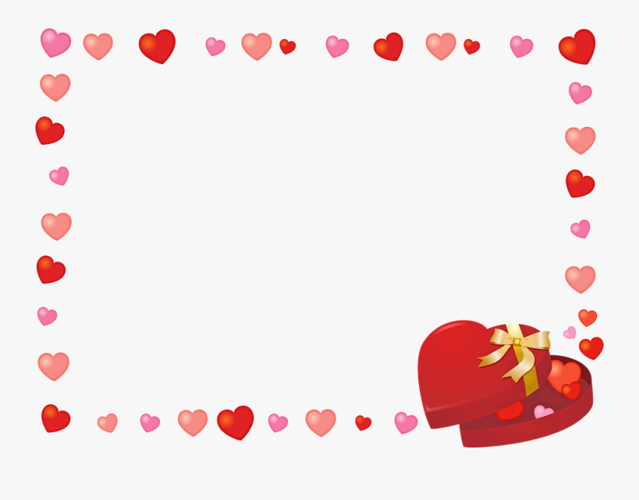 Valentine Frame Clip Art, Hearts, Candy, Chocolate - Marco San Valentin Png, Transparent Clipart