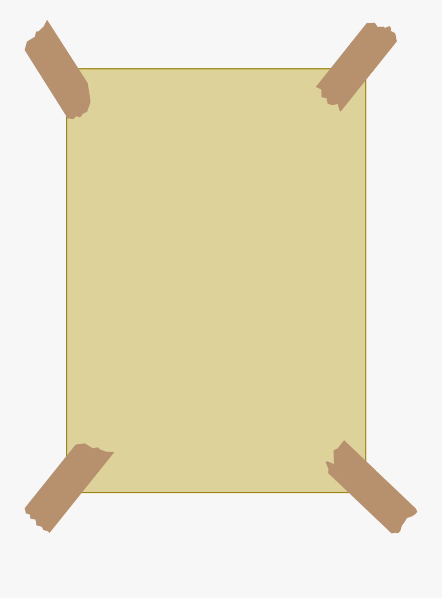Clipart - Paper With Tape Clipart, Transparent Clipart