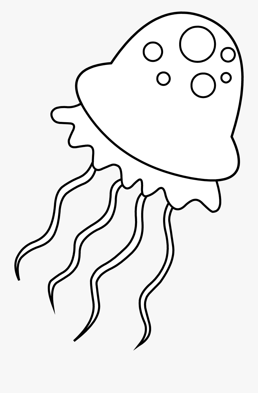 Image Library Library Coloring Page Free Clip - Jellyfish Clipart Black And White Png, Transparent Clipart