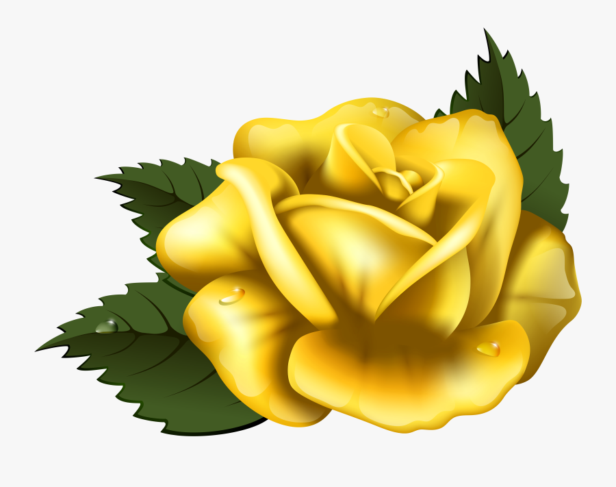 Large Yellow Rose Transparent Png Clip Art Image - Transparent Background Yellow Rose Clipart, Transparent Clipart