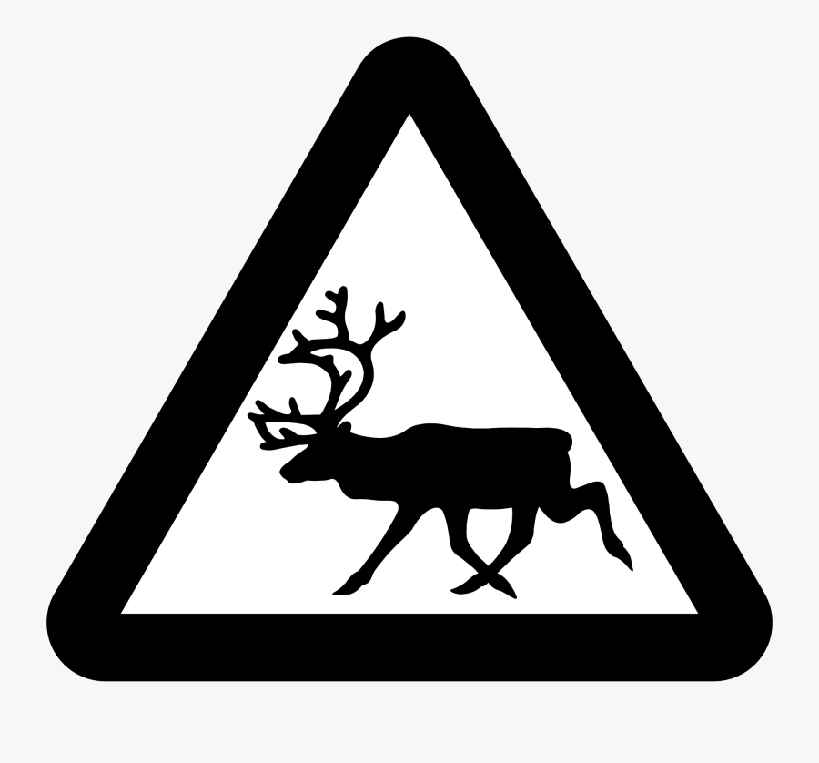 Transparent Reindeer Clipart Png - Road Signs Warning For Reindeer, Transparent Clipart